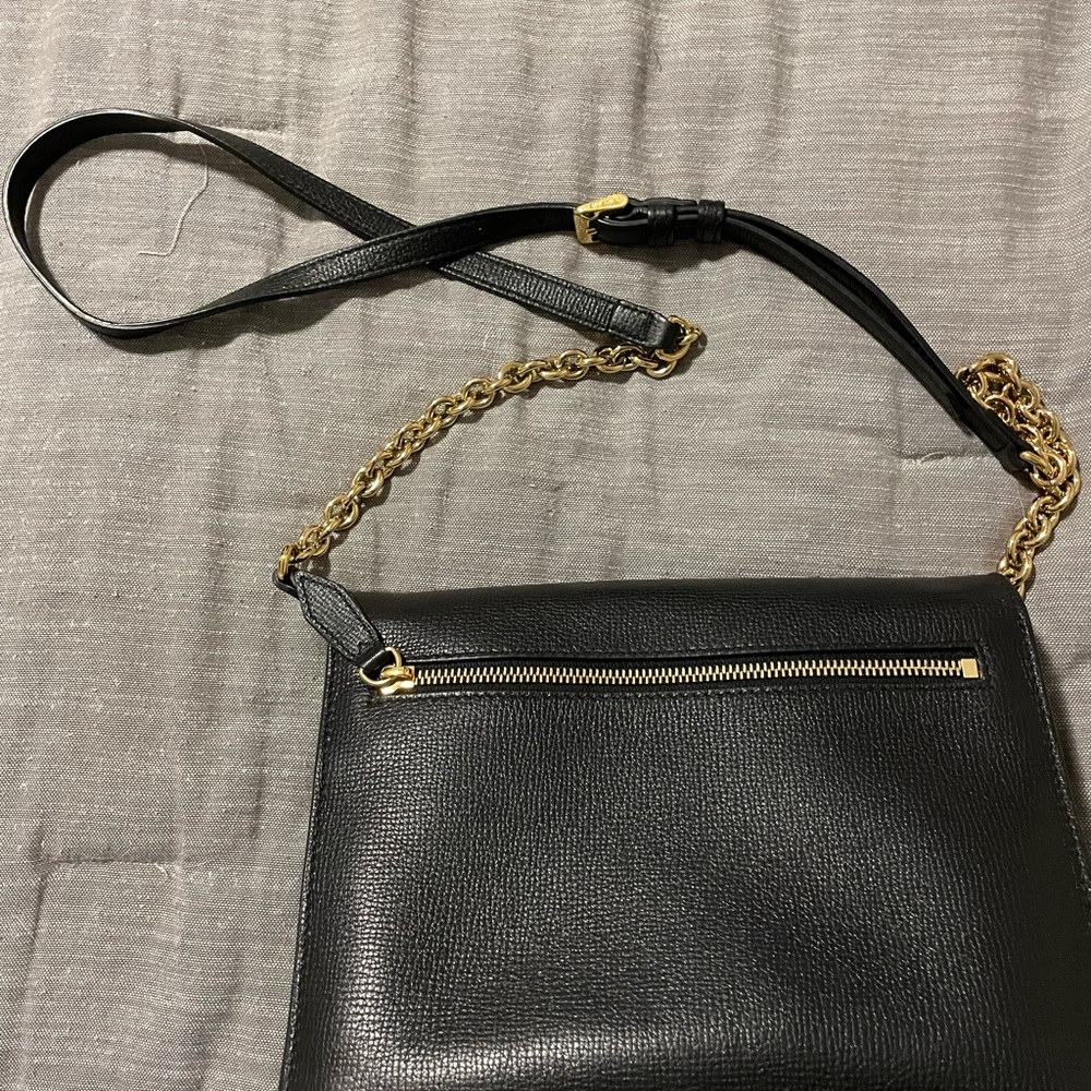 Burberry Macken Check Black Leather Crossbody Bag - Picture 5 of 7